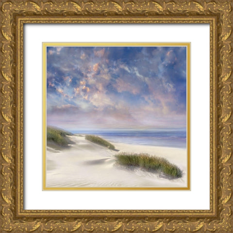 White Sands Gold Ornate Wood Framed Art Print with Double Matting by Calascibetta, Mike