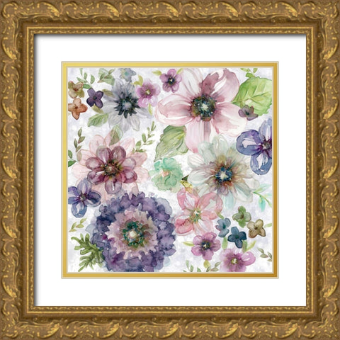 Plum Garden Gold Ornate Wood Framed Art Print with Double Matting by Robinson, Carol