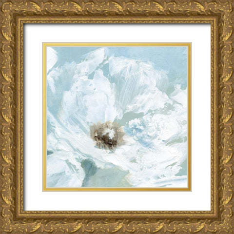 Single Poppy I Gold Ornate Wood Framed Art Print with Double Matting by Nan