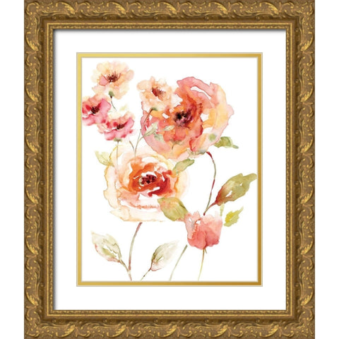 Translucent Reds II Gold Ornate Wood Framed Art Print with Double Matting by Nan
