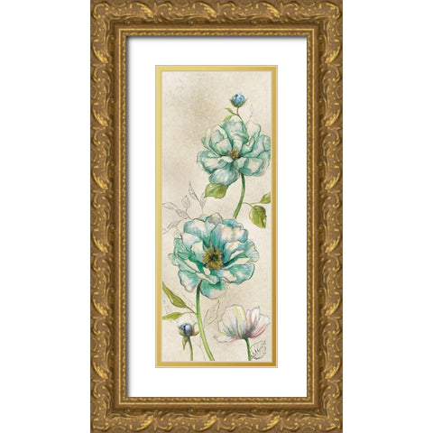 Sketches in Blue Gold Ornate Wood Framed Art Print with Double Matting by Robinson, Carol