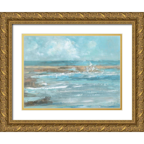 Breaking Waves Gold Ornate Wood Framed Art Print with Double Matting by Swatland, Sally