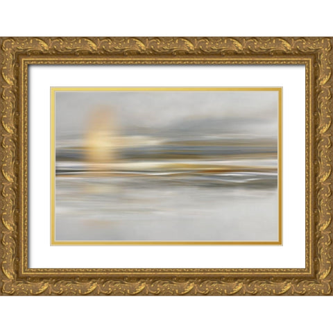 Soft Sea Gold Ornate Wood Framed Art Print with Double Matting by Nan