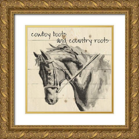 Country Roots Gold Ornate Wood Framed Art Print with Double Matting by Robinson, Carol