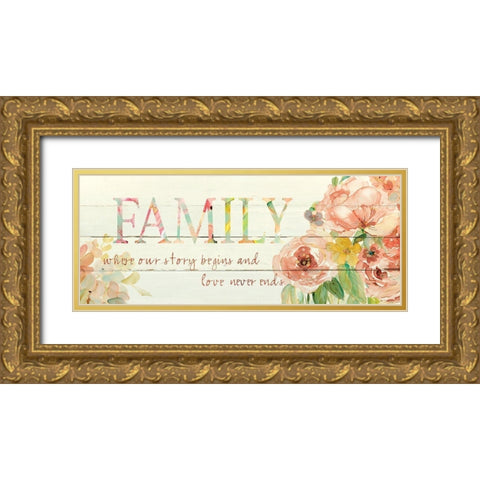 Family Where Our Gold Ornate Wood Framed Art Print with Double Matting by Robinson, Carol