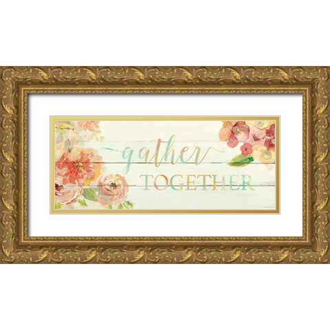 Gather Together Gold Ornate Wood Framed Art Print with Double Matting by Robinson, Carol