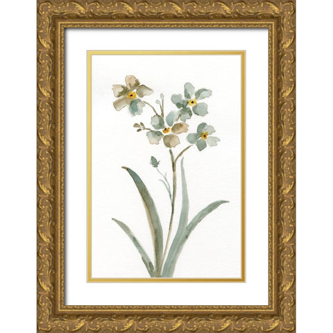 Neutral Botanical II Gold Ornate Wood Framed Art Print with Double Matting by Nan