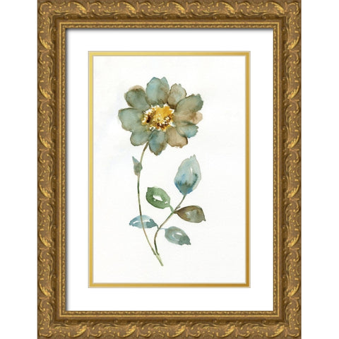 Simple Petals I Gold Ornate Wood Framed Art Print with Double Matting by Nan