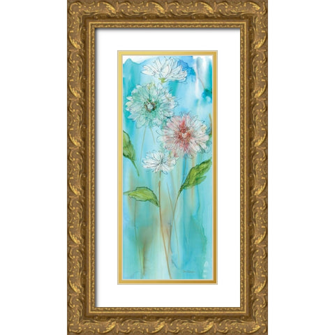 Garden Flow I Gold Ornate Wood Framed Art Print with Double Matting by Robinson, Carol