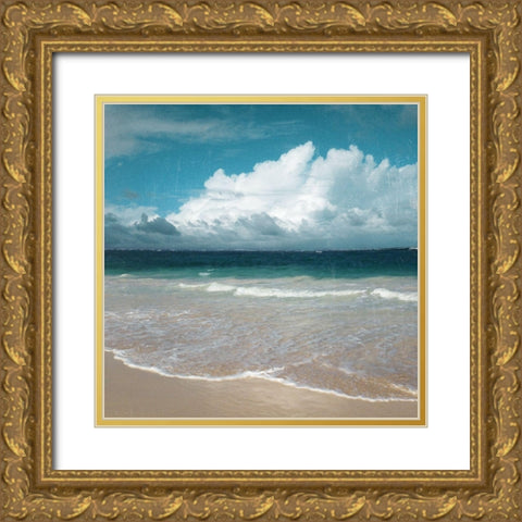 Beach Waves Gold Ornate Wood Framed Art Print with Double Matting by Nan