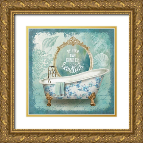 Mirror Bath II Gold Ornate Wood Framed Art Print with Double Matting by Knutsen, Conrad