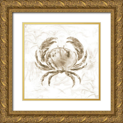 Soft Marble Coast Crab Gold Ornate Wood Framed Art Print with Double Matting by Nan