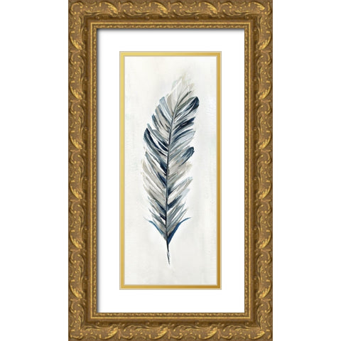 Soft Feathers I Gold Ornate Wood Framed Art Print with Double Matting by Nan