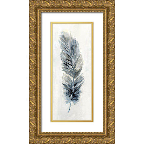 Soft Feathers II Gold Ornate Wood Framed Art Print with Double Matting by Nan