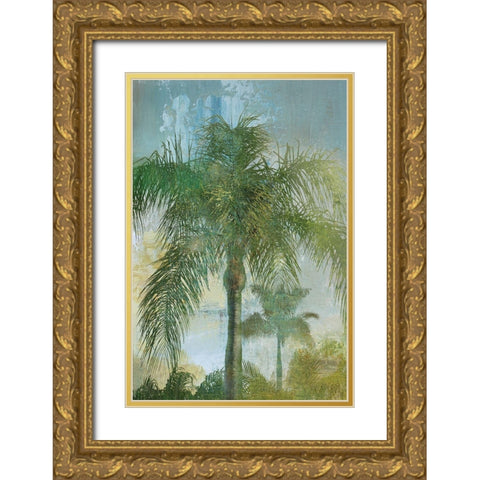 Contemporary Palm Gold Ornate Wood Framed Art Print with Double Matting by Nan