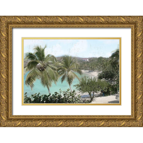 Vacation Paradise Gold Ornate Wood Framed Art Print with Double Matting by Nan