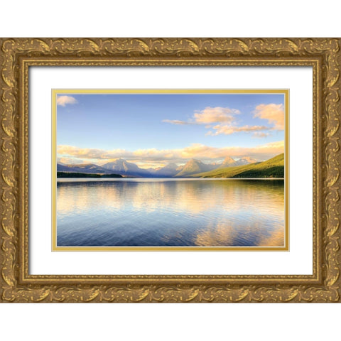 Lake MacDonald Gold Ornate Wood Framed Art Print with Double Matting by Delimont, Danita