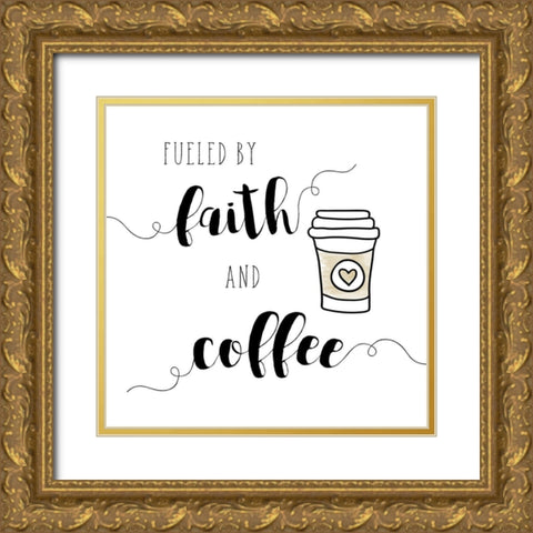 Faith and Coffee Gold Ornate Wood Framed Art Print with Double Matting by Murray, Amanda