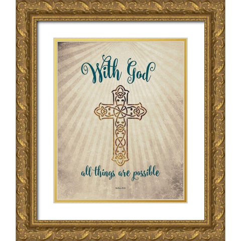With God Gold Ornate Wood Framed Art Print with Double Matting by Murray, Amanda