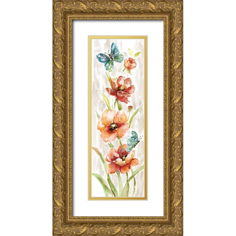 Butterfly Fantasy II Gold Ornate Wood Framed Art Print with Double Matting by Nan