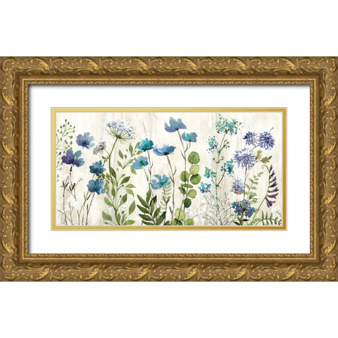 Blue Meadow Gold Ornate Wood Framed Art Print with Double Matting by Knutsen, Conrad