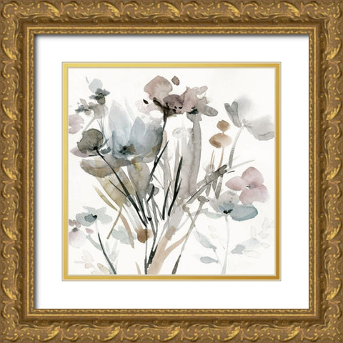 Dainty Blooms I Gold Ornate Wood Framed Art Print with Double Matting by Robinson, Carol