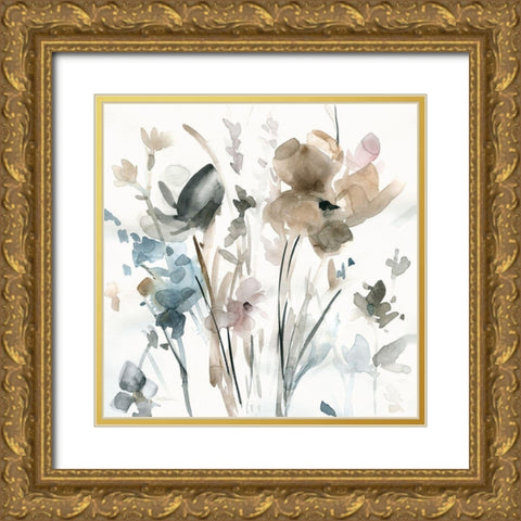 Dainty Blooms II Gold Ornate Wood Framed Art Print with Double Matting by Robinson, Carol