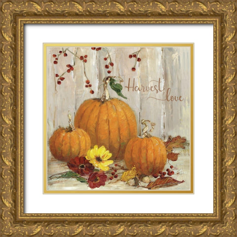 Pumpkin Patch IV Gold Ornate Wood Framed Art Print with Double Matting by Swatland, Sally