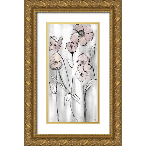 Wildflowers II Gold Ornate Wood Framed Art Print with Double Matting by Jill, Susan