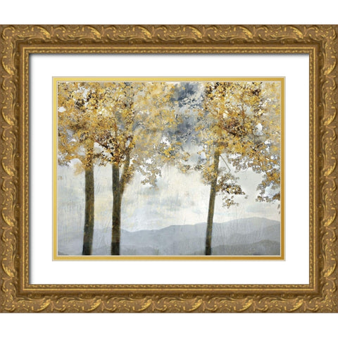 Ridgetop View Gold Ornate Wood Framed Art Print with Double Matting by Nan