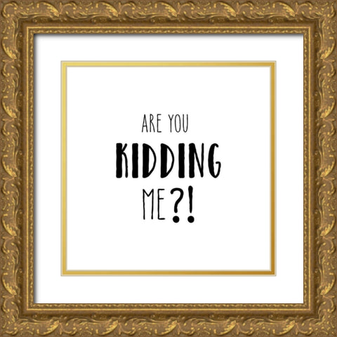 Kidding Gold Ornate Wood Framed Art Print with Double Matting by Murray, Amanda