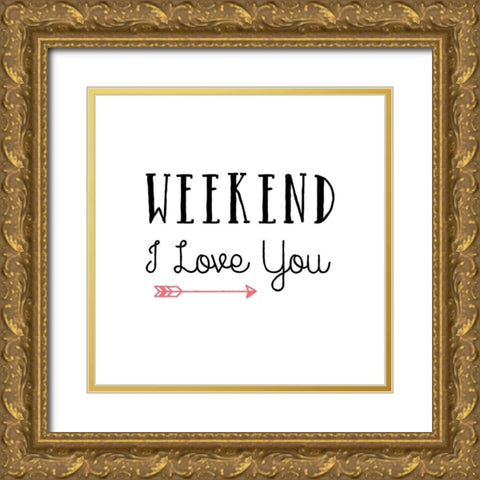 Weekend Gold Ornate Wood Framed Art Print with Double Matting by Murray, Amanda