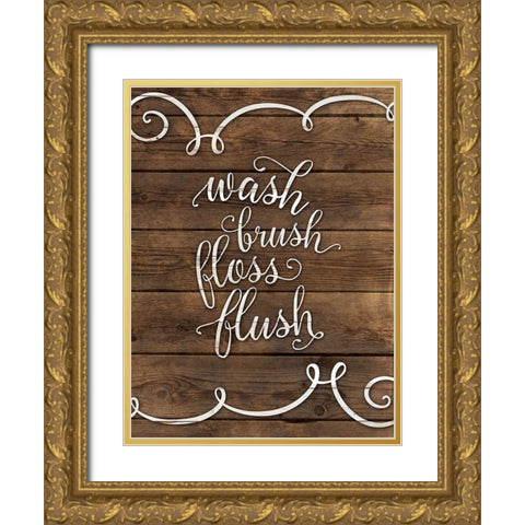 Wash, Brush, Floss, Gold Ornate Wood Framed Art Print with Double Matting by Murray, Amanda