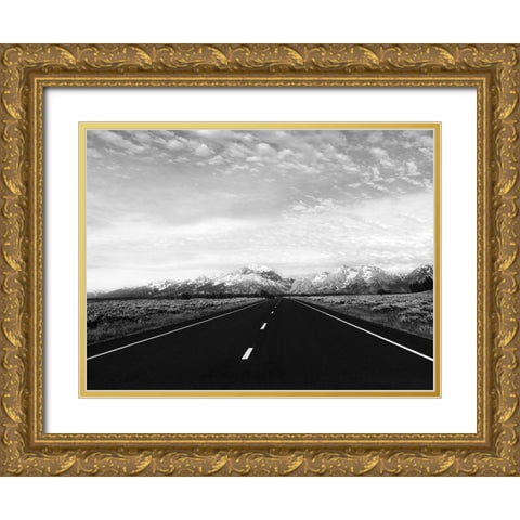 Grand Teton Empty Gold Ornate Wood Framed Art Print with Double Matting by Delimont, Danita