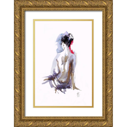 Contemplation Gold Ornate Wood Framed Art Print with Double Matting by Farrall Doyle, Anne