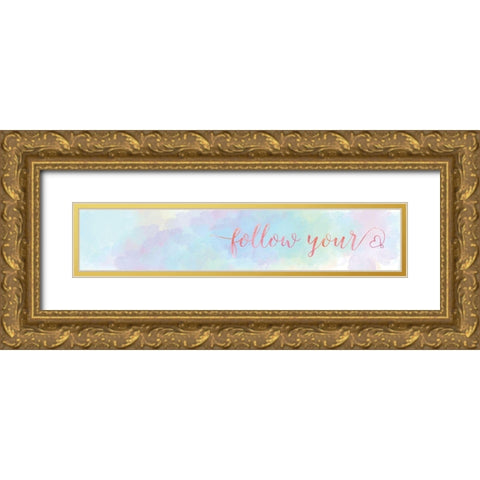 Follow Your Gold Ornate Wood Framed Art Print with Double Matting by Carpentieri, Natalie