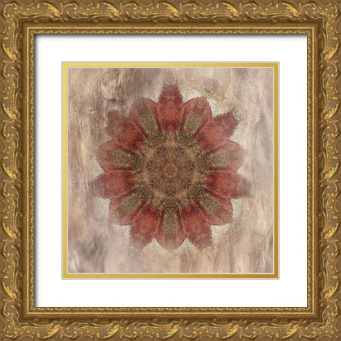 Autumn Kaleidoscope Gold Ornate Wood Framed Art Print with Double Matting by Weisz, Irene