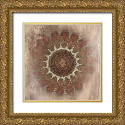 Autumn Kaleidoscope Gold Ornate Wood Framed Art Print with Double Matting by Weisz, Irene