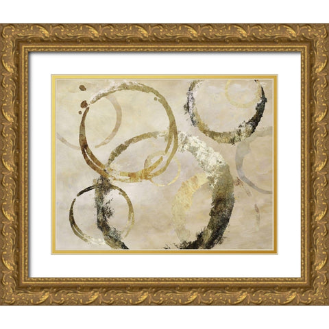 Golden Rings Gold Ornate Wood Framed Art Print with Double Matting by Nan