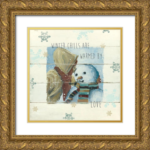 Winter Chills Gold Ornate Wood Framed Art Print with Double Matting by Robinson, Carol