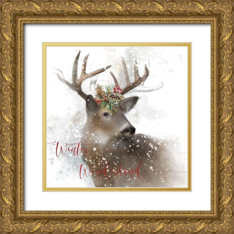 Winter Gold Ornate Wood Framed Art Print with Double Matting by Robinson, Carol