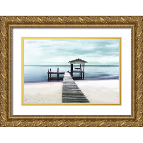 Peaceful Place Gold Ornate Wood Framed Art Print with Double Matting by Nan