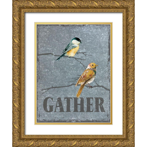 Gather on Galvanized Metal Gold Ornate Wood Framed Art Print with Double Matting by Robinson, Carol