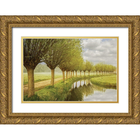 Holland Gold Ornate Wood Framed Art Print with Double Matting by Van de Goor, Lars