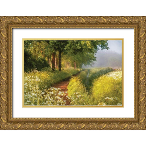 Spring in Holland Gold Ornate Wood Framed Art Print with Double Matting by Van de Goor, Lars