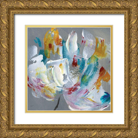 Tye Dye Flower Gold Ornate Wood Framed Art Print with Double Matting by Craven, Katrina