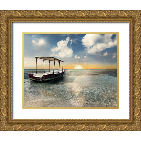 Costa Maya Sunset Gold Ornate Wood Framed Art Print with Double Matting by Carpentieri, Natalie