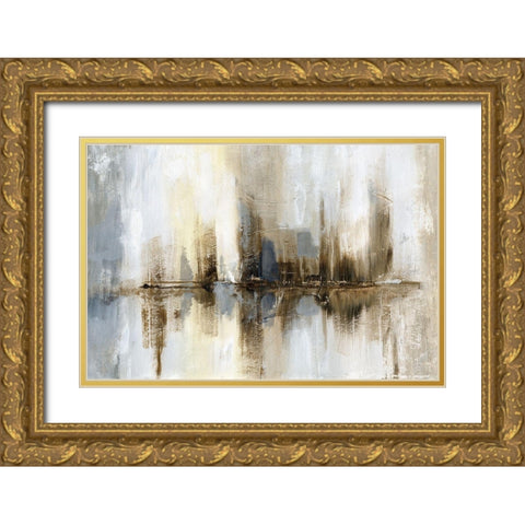 Harbor Lights Gold Ornate Wood Framed Art Print with Double Matting by Nan