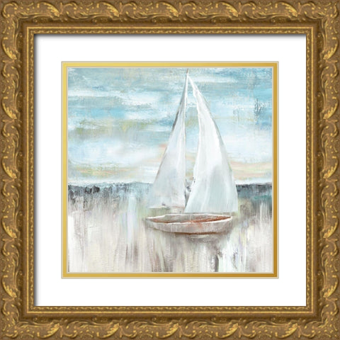 Soft Sail I Gold Ornate Wood Framed Art Print with Double Matting by Nan