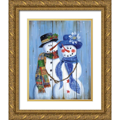 Baby Its Cold Out Gold Ornate Wood Framed Art Print with Double Matting by Dunlap, Marilyn